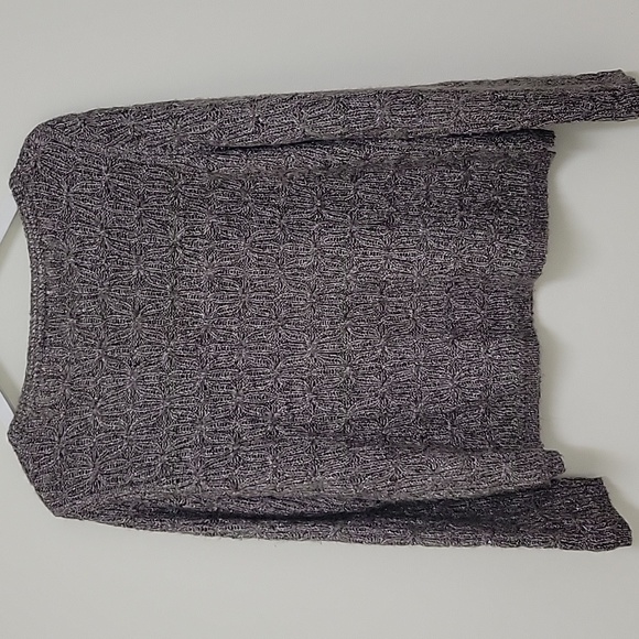 Antonio Melani Brown Wool Sweater Silver Metallic Shimmer Threads Size Large - Picture 6 of 9